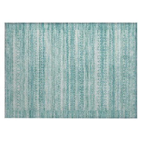 Addison Chantille ACN2101 Stripes Machine Made Transitional Aqua Rug