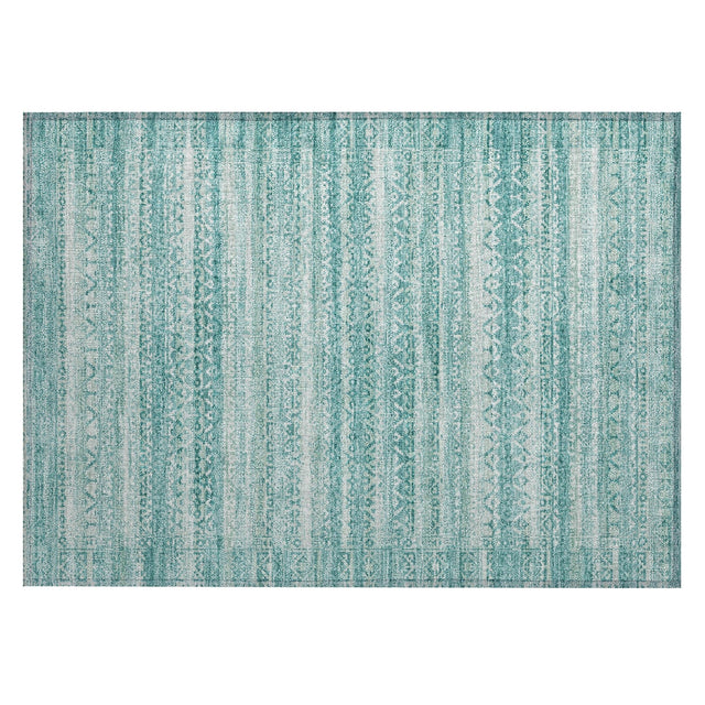 Addison Chantille ACN2101 Stripes Machine Made Transitional Aqua Rug