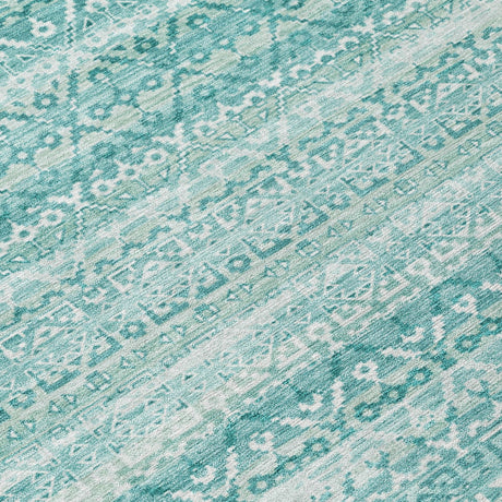 Addison Chantille ACN2101 Stripes Machine Made Transitional Aqua Rug