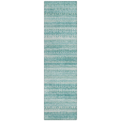 Addison Chantille ACN2101 Stripes Machine Made Transitional Aqua Rug
