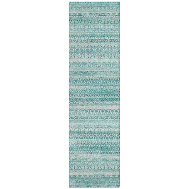 Addison Chantille ACN2101 Stripes Machine Made Transitional Aqua Rug