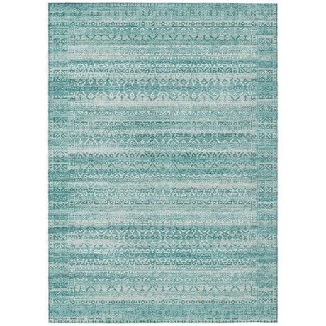 Addison Chantille ACN2101 Stripes Machine Made Transitional Aqua Rug
