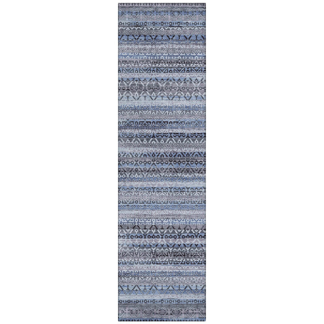 Addison Chantille ACN2101 Stripes Machine Made Transitional Blue Rug