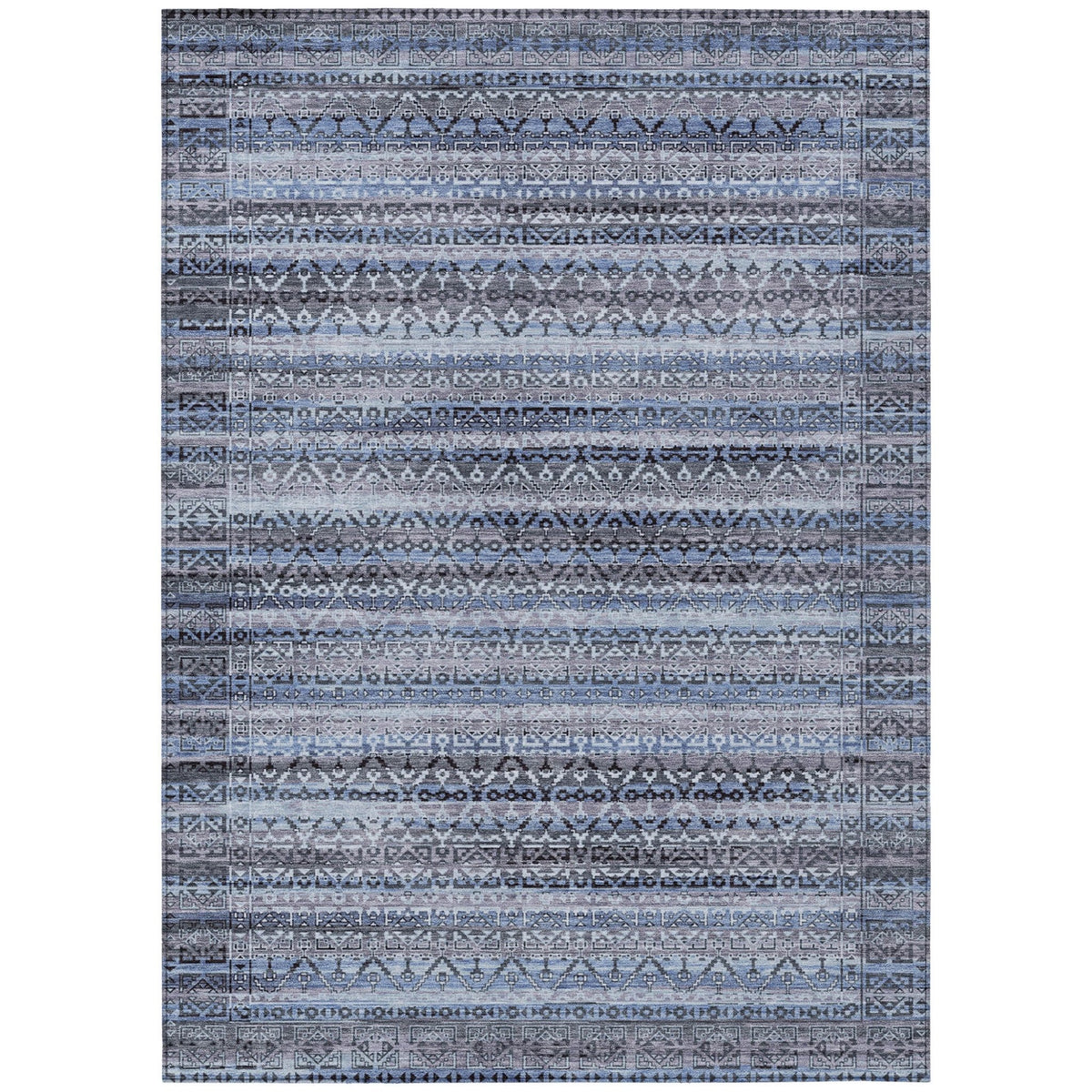 Addison Chantille ACN2101 Stripes Machine Made Transitional Blue Rug