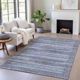 Addison Chantille ACN2101 Stripes Machine Made Transitional Blue Rug
