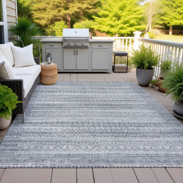 Addison Chantille ACN2101 Stripes Machine Made Transitional Gray Rug