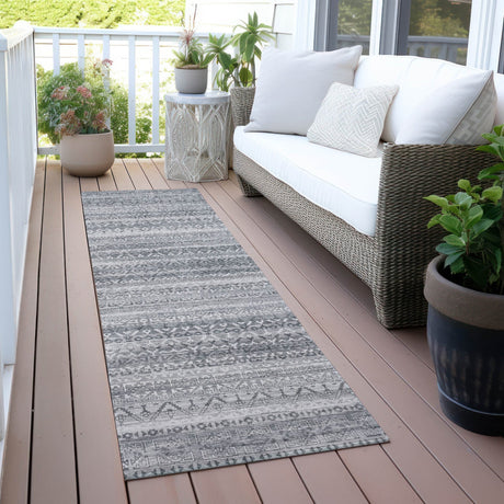 Addison Chantille ACN2101 Stripes Machine Made Transitional Gray Rug