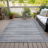 Addison Chantille ACN2101 Stripes Machine Made Transitional Gray Rug