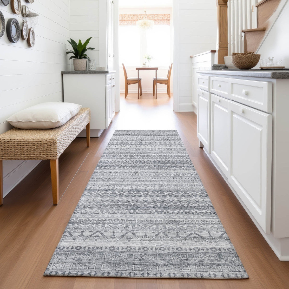 Addison Chantille ACN2101 Stripes Machine Made Transitional Gray Rug