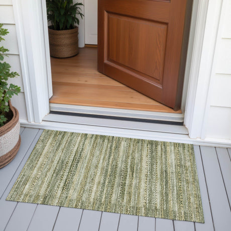 Addison Chantille ACN2101 Stripes Machine Made Transitional Green Rug