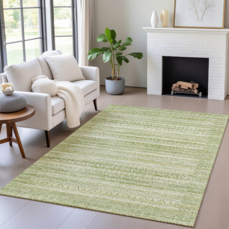 Addison Chantille ACN2101 Stripes Machine Made Transitional Sage Rug