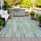 Addison Chantille ACN2102 Stripes Machine Made Transitional Aloe Rug