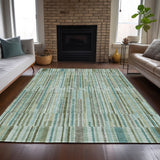Addison Chantille ACN2102 Stripes Machine Made Transitional Aloe Rug