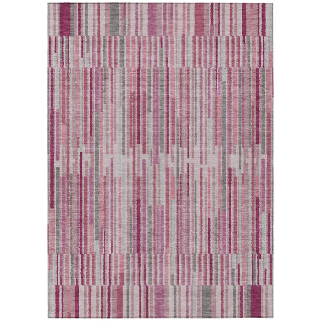 Addison Chantille ACN2102 Stripes Machine Made Transitional Blush Rug