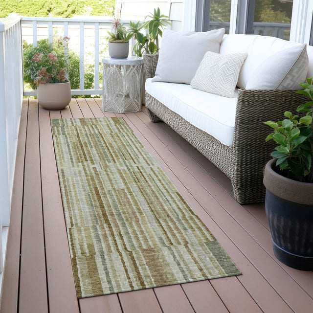 Addison Chantille ACN2102 Stripes Machine Made Transitional Khaki Rug