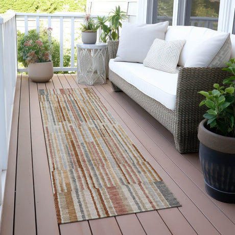 Addison Chantille ACN2102 Stripes Machine Made Transitional Paprika Rug