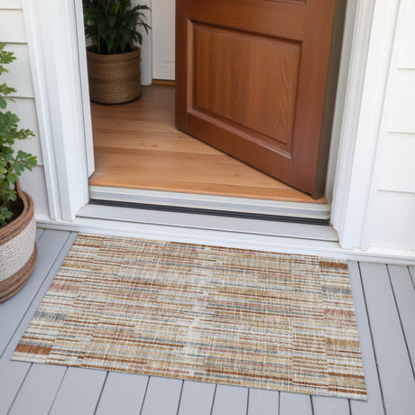 Addison Chantille ACN2102 Stripes Machine Made Transitional Paprika Rug