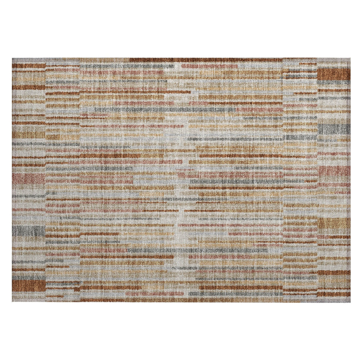 Addison Chantille ACN2102 Stripes Machine Made Transitional Paprika Rug