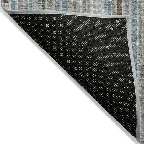 Addison Chantille ACN2102 Stripes Machine Made Transitional Teal Rug
