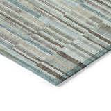 Addison Chantille ACN2102 Stripes Machine Made Transitional Teal Rug