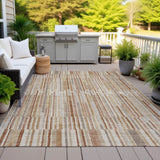 Addison Chantille ACN2102 Stripes Machine Made Transitional Terracotta Rug