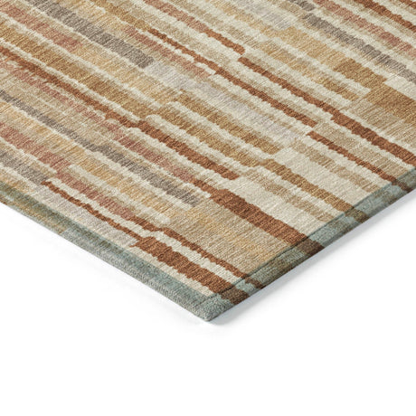 Addison Chantille ACN2102 Stripes Machine Made Transitional Terracotta Rug