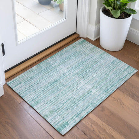 Addison Chantille ACN2102 Stripes Machine Made Transitional Turquoise Rug