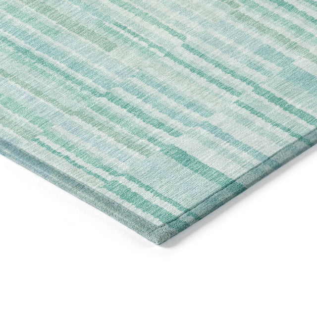 Addison Chantille ACN2102 Stripes Machine Made Transitional Turquoise Rug