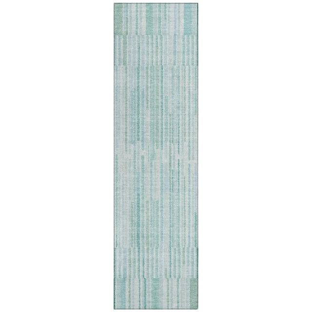 Addison Chantille ACN2102 Stripes Machine Made Transitional Turquoise Rug