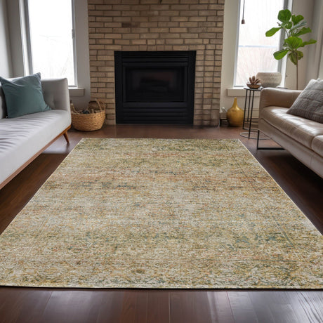 Addison Chantille ACN2103 Global Machine Made Traditional Gold Rug