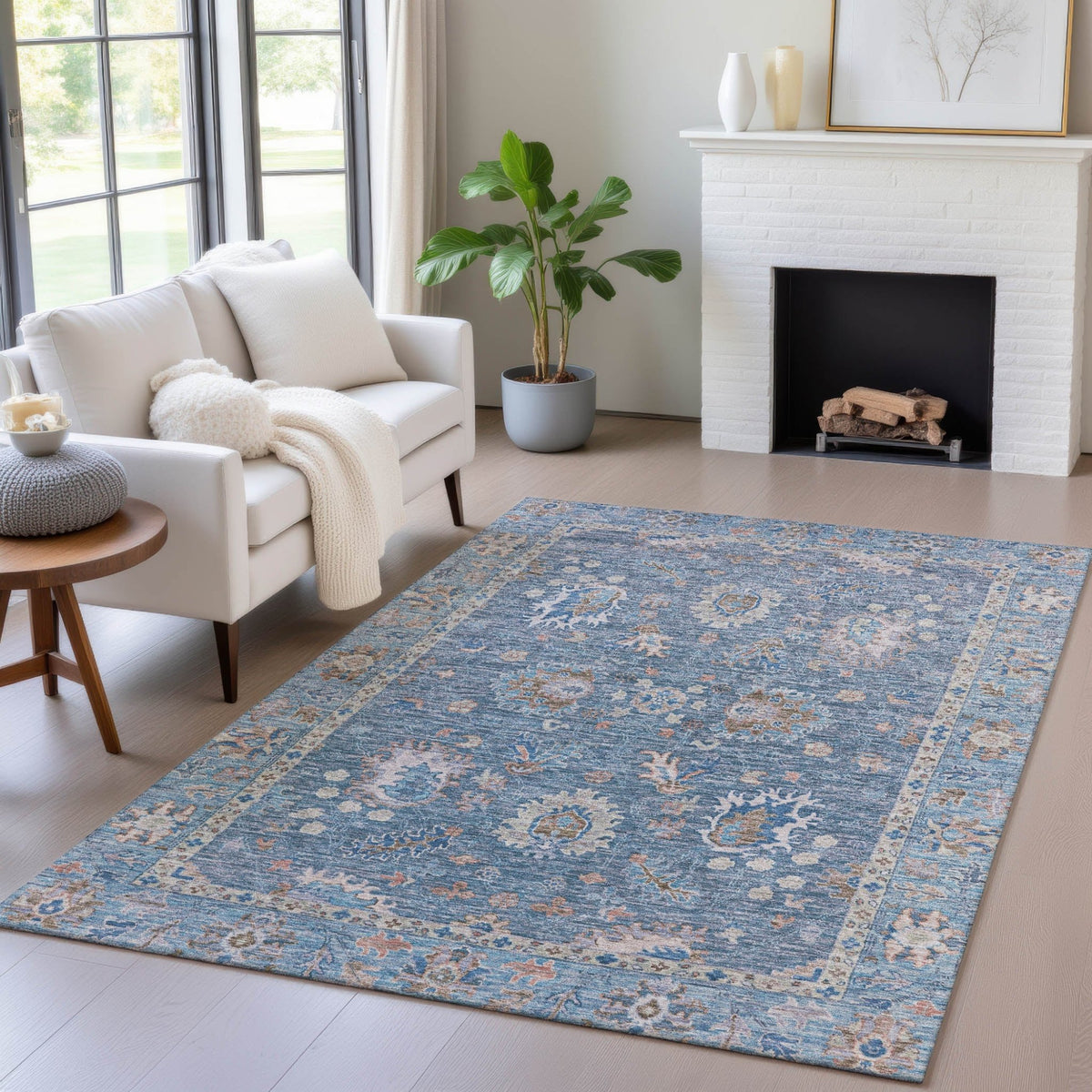 Addison Chantille ACN2104 Global Machine Made Traditional Blue Rug