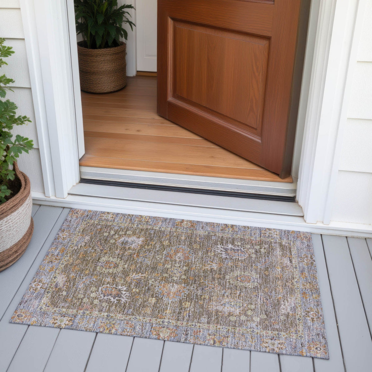 Addison Chantille ACN2104 Global Machine Made Traditional Brown Rug