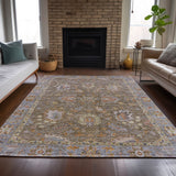 Addison Chantille ACN2104 Global Machine Made Traditional Brown Rug