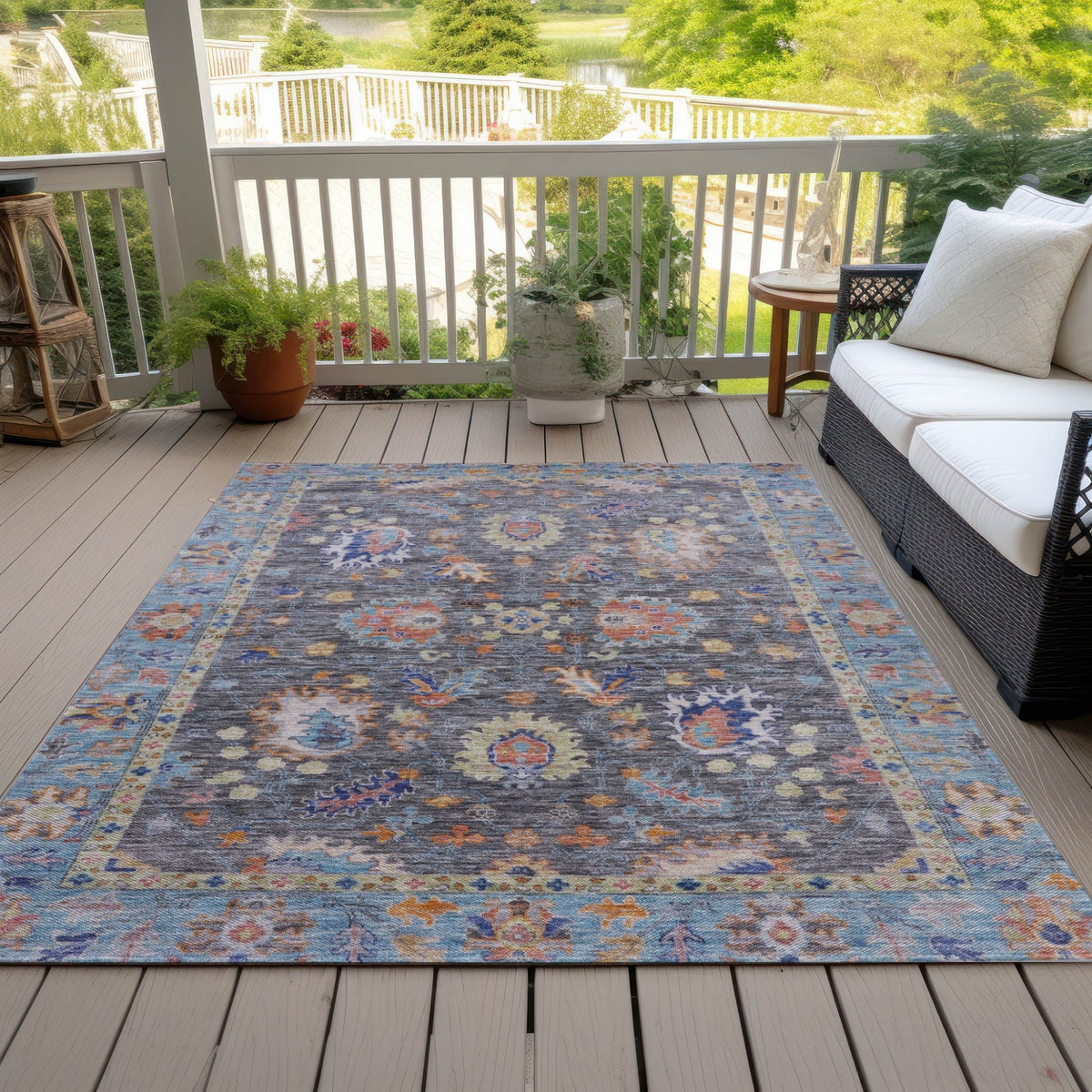 Addison Chantille ACN2104 Global Machine Made Traditional Gray Rug