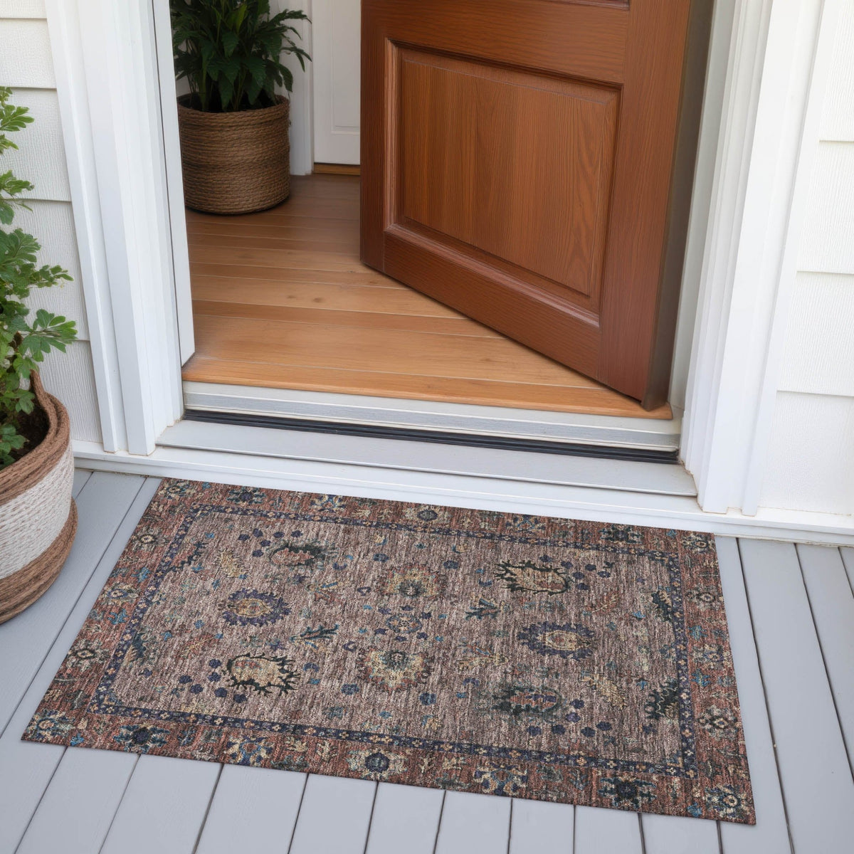 Addison Chantille ACN2104 Global Machine Made Traditional Mocha Rug