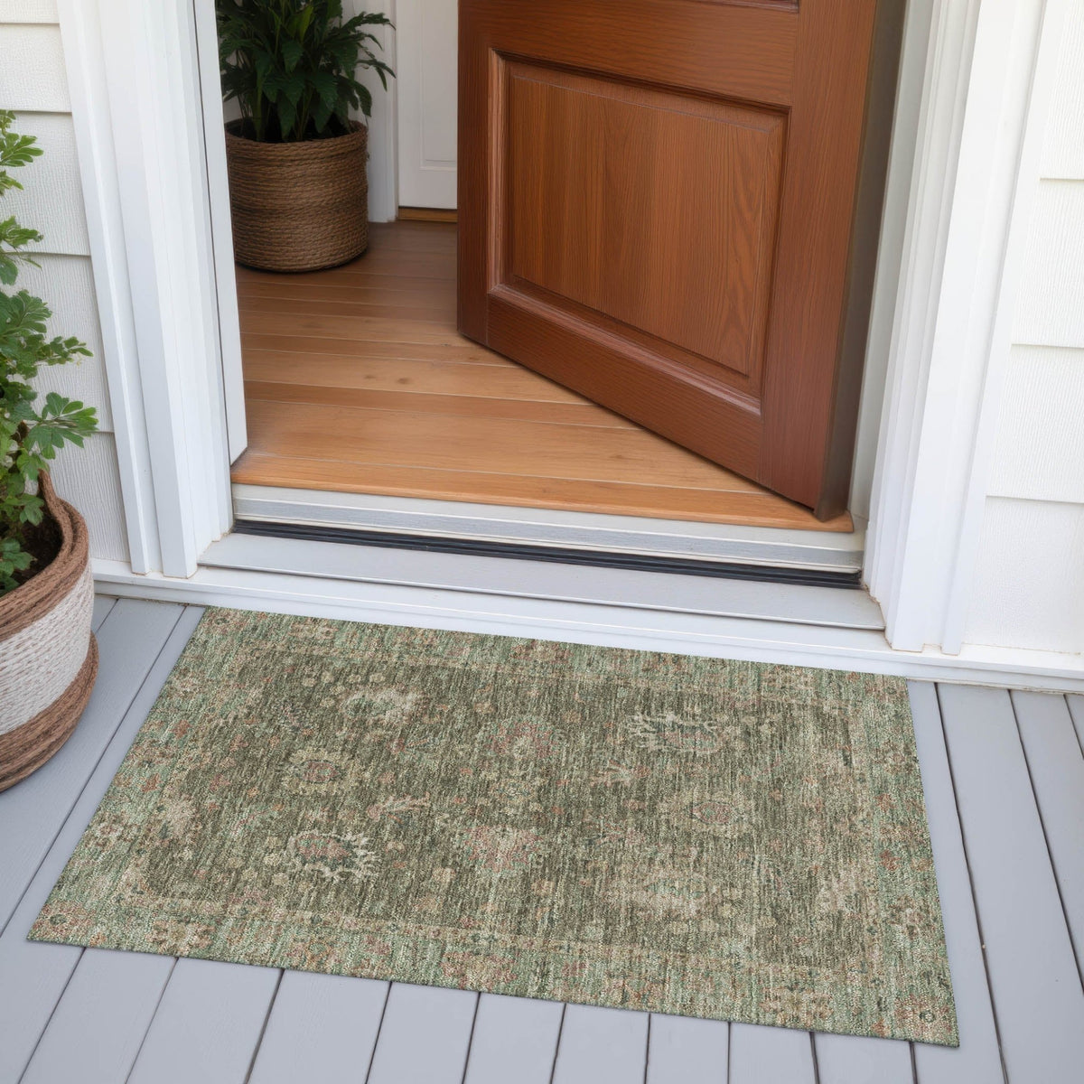 Addison Chantille ACN2104 Global Machine Made Traditional Olive Rug