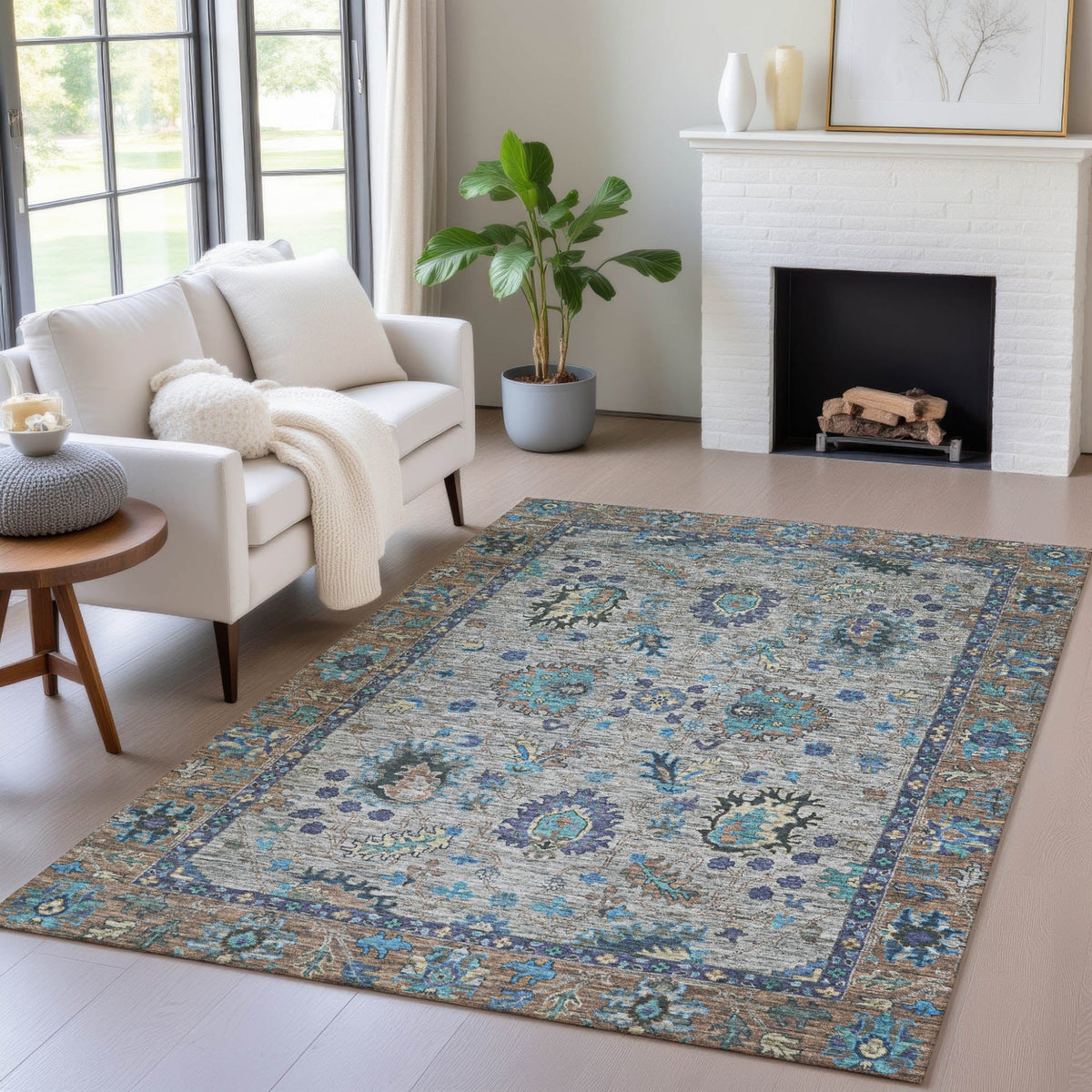 Addison Chantille ACN2104 Global Machine Made Traditional Pewter Rug