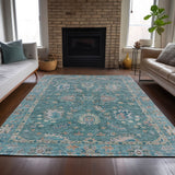 Addison Chantille ACN2104 Global Machine Made Traditional Teal Rug