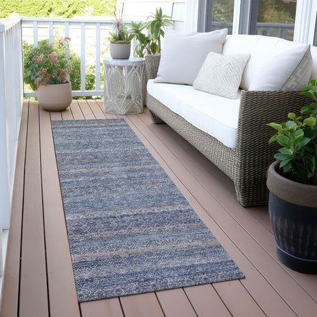 Addison Chantille ACN2105 Stripes Machine Made Transitional Blue Rug