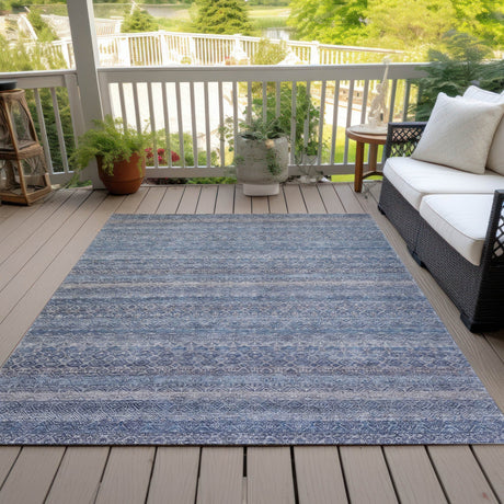 Addison Chantille ACN2105 Stripes Machine Made Transitional Blue Rug