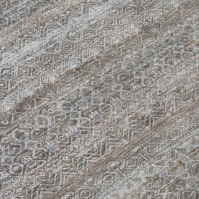 Addison Chantille ACN2105 Stripes Machine Made Transitional Brown Rug