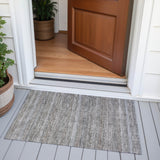 Addison Chantille ACN2105 Stripes Machine Made Transitional Brown Rug