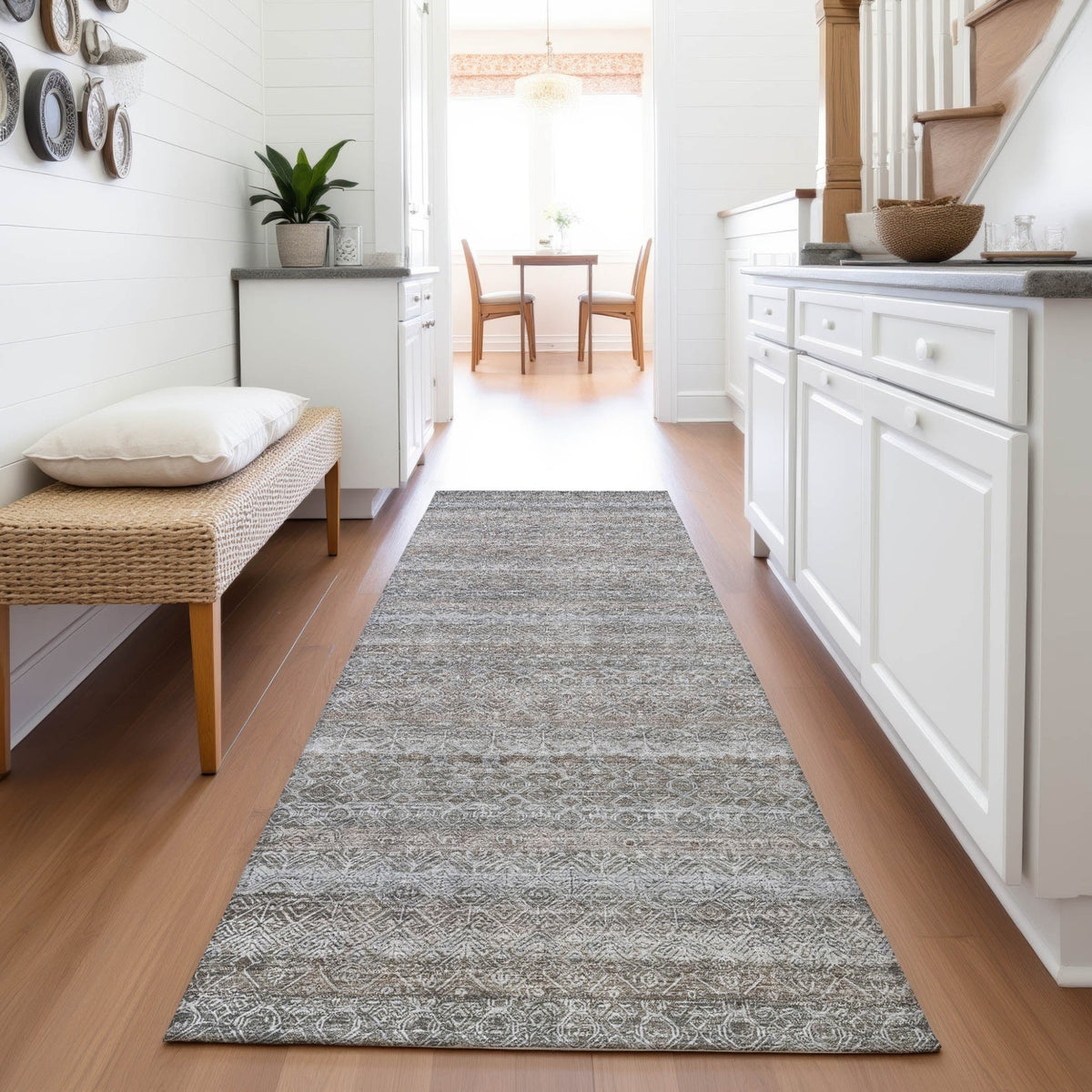 Addison Chantille ACN2105 Stripes Machine Made Transitional Brown Rug