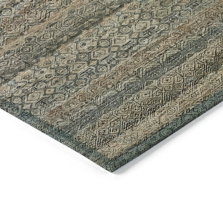 Addison Chantille ACN2105 Stripes Machine Made Transitional Chocolate Rug