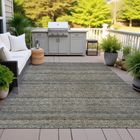 Addison Chantille ACN2105 Stripes Machine Made Transitional Chocolate Rug