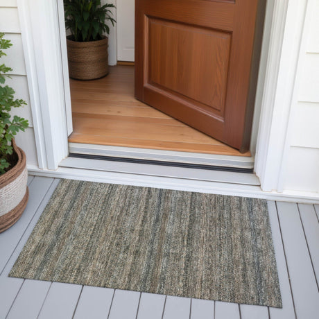 Addison Chantille ACN2105 Stripes Machine Made Transitional Chocolate Rug