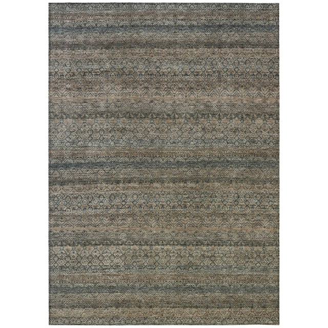 Addison Chantille ACN2105 Stripes Machine Made Transitional Chocolate Rug