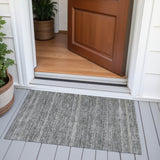 Addison Chantille ACN2105 Stripes Machine Made Transitional Pewter Rug