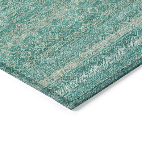 Addison Chantille ACN2105 Stripes Machine Made Transitional Teal Rug