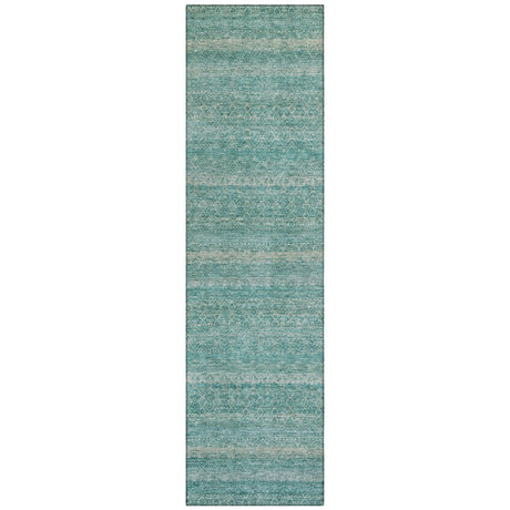 Addison Chantille ACN2105 Stripes Machine Made Transitional Teal Rug